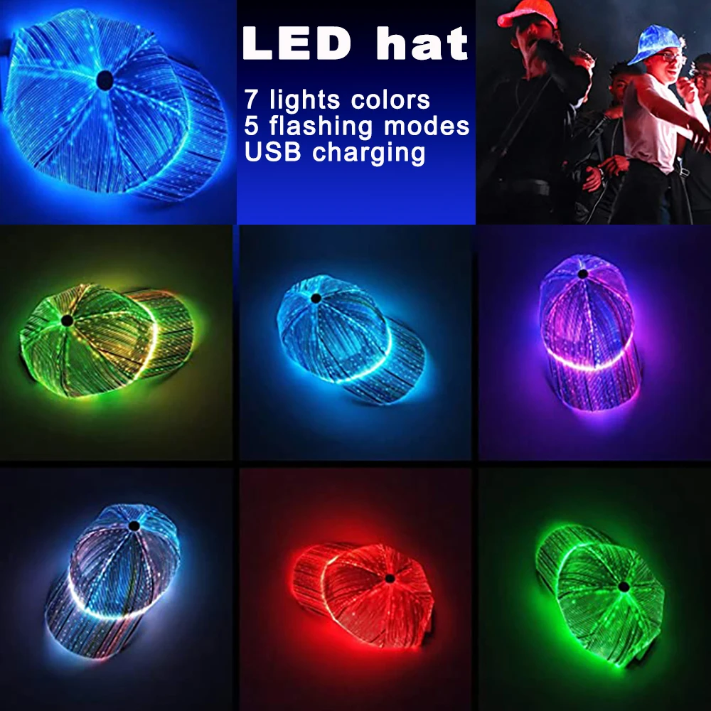 7 Colors Changing Unisex Baseball Cap USB Rechargeable Glowing Hat for Hip Hop Halloween Birthday Christmas Party hat
7 Colors Changing Unisex Baseball Cap USB Rechargeable Glowing Hat for Hip Hop Halloween Birthday Christmas Party hat