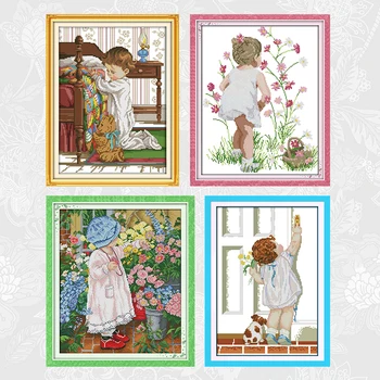 Pray Beside the Bed Cross-stitch Pattern Counted Printed Canvas Little Girl Watching Flowers Cross Stitch Kits Embroidery Sets
Pray Beside the Bed Cross-stitch Pattern Counted Printed Canvas Little Girl Watching Flowers Cross Stitch Kits Embroidery Sets