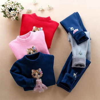 2pcs Winter Children's Clothing 2019 Girls Sweater Plus Velvet Pants Kids Suit Baby Cotton Thickening Costume 
2pcs Winter Children's Clothing 2019 Girls Sweater Plus Velvet Pants Kids Suit Baby Cotton Thickening Costume