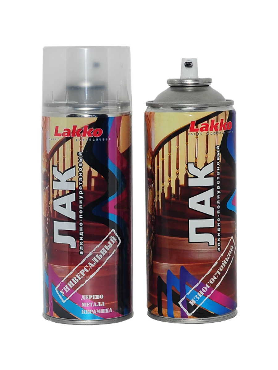 Wood varnish alkyd-polyurethane glossy colorless aerosol 520 ml spray can paint in cans | Обустройство дома