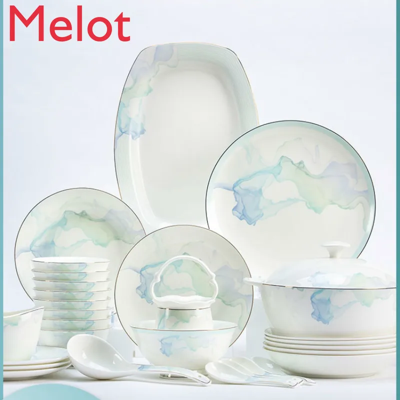 Light luxury Jingdezhen bone china tableware bowl plate high grade combination Nordic style simple dish set bowls large bowl
Light luxury Jingdezhen bone china tableware bowl plate high grade combination Nordic style simple dish set bowls large bowl