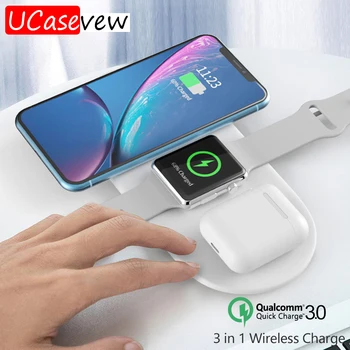 3 in 1 10W Wireless Charger Pad Station QC 3.0 Quick Charge for iPhone X Xs 11 Pro 2W Wireless Charging for Apple Watch Airpods
3 in 1 10W Wireless Charger Pad Station QC 3.0 Quick Charge for iPhone X Xs 11 Pro 2W Wireless Charging for Apple Watch Airpods