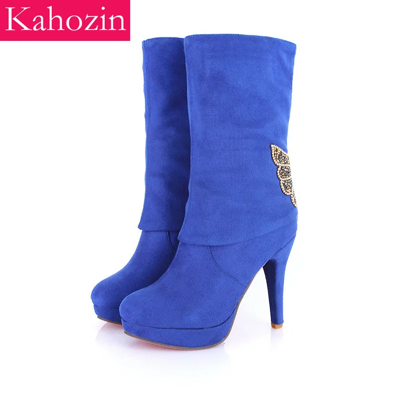 Kahozin Spring/autumn High Heel Ankle Boot Super High11CM Suede Platform slip-on Nice Shoes for Women Fashion Boots size33-41
Kahozin Spring/autumn High Heel Ankle Boot Super High11CM Suede Platform slip-on Nice Shoes for Women Fashion Boots size33-41
