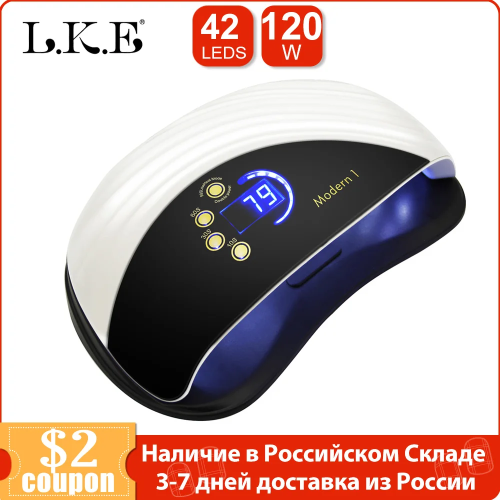 LKE 42 LED lamp bead automatic sensor LCD display UV lamp for drying all gel polished nail polish, 120W UV lamp for drying nails
LKE 42 LED lamp bead automatic sensor LCD display UV lamp for drying all gel polished nail polish, 120W UV lamp for drying nails