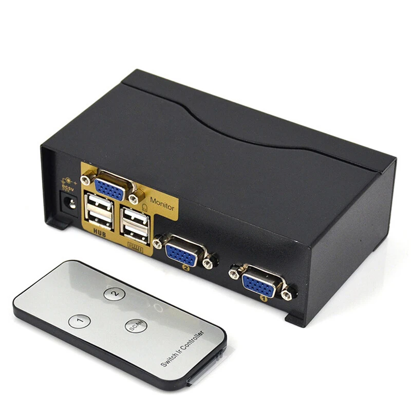 KVM switch 2 in 1 out mouse and keyboard sharing VGA computer monitor video surveillance screen HD splitter with remote control
KVM switch 2 in 1 out mouse and keyboard sharing VGA computer monitor video surveillance screen HD splitter with remote control