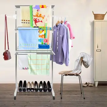 Stainless Steel Three-layer Folding Drying Racks Clothes Drying Folding Horse Hanger For Clothes Trousers Under Ware Shoes Rack
Stainless Steel Three-layer Folding Drying Racks Clothes Drying Folding Horse Hanger For Clothes Trousers Under Ware Shoes Rack