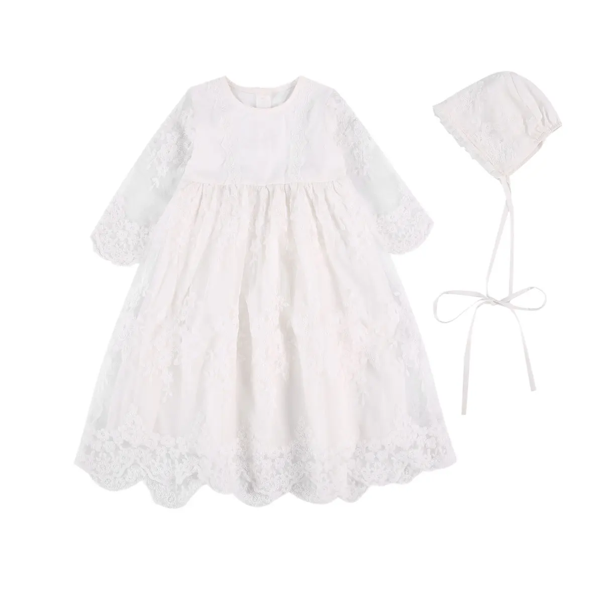 Kids Baby Girls Princess Dress Embroidered Lace Long Sleeve Round Neck Dress Gown with Bonnet 2Pcs Clothes Set
Kids Baby Girls Princess Dress Embroidered Lace Long Sleeve Round Neck Dress Gown with Bonnet 2Pcs Clothes Set