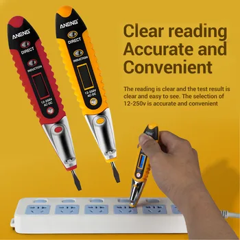VD700 LCD Display Electric Contact Tester Meter 12-250V AC-DC Voltage Detector Pen with LED Flashlight
VD700 LCD Display Electric Contact Tester Meter 12-250V AC-DC Voltage Detector Pen with LED Flashlight
