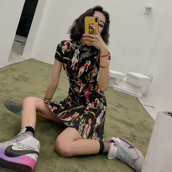 2020 chinese dress elegant satin cheongsam chinese classic qipao short sleeve novelty print sexy qipao dress 
2020 chinese dress elegant satin cheongsam chinese classic qipao short sleeve novelty print sexy qipao dress