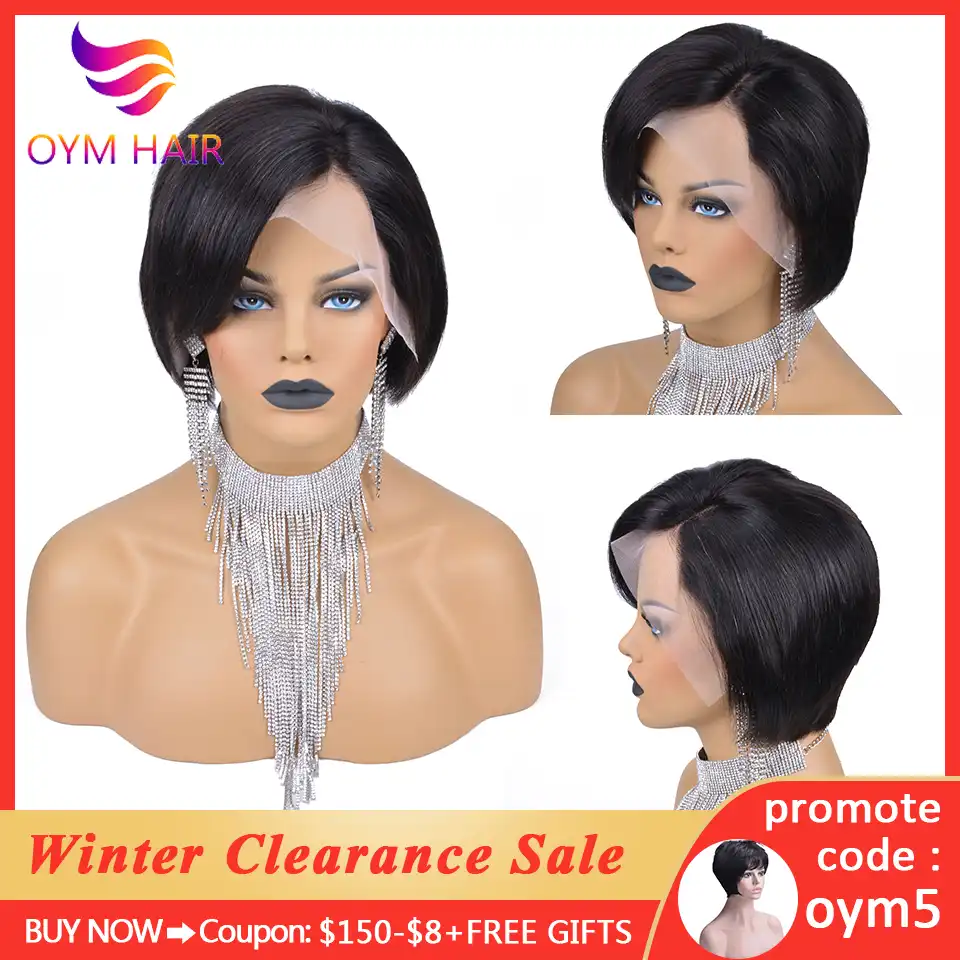 Oym Strich Volosy Parik Korotkie Sinteticheskie Volosy Na Kruzheve Chelovecheskih Volos Pariki Dlya Chernokozhih Dlya Zhenshin 13x4 Pryamye Sinteticheskie Volosy Na Kruzheve Parik Brazilskie Pariki 150 Volosy Remy Aliekspress