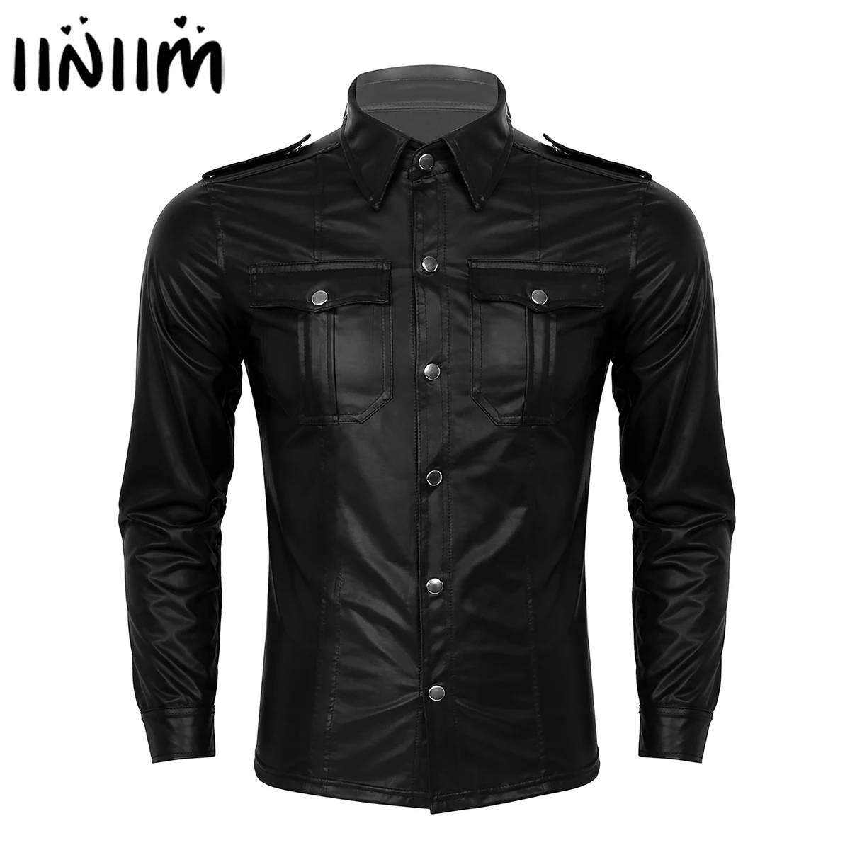 iiniim Trend Wetlook Men's Clothing Leather Turn-down Collar Button Down Slim Fit Nightclub Shirts for Adult Party Clubwear
iiniim Trend Wetlook Men's Clothing Leather Turn-down Collar Button Down Slim Fit Nightclub Shirts for Adult Party Clubwear