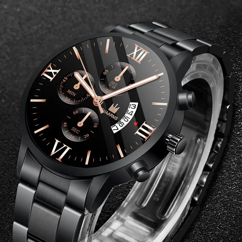 2019 Модные мужские черные часы военные спортивные аналоговые кварцевые роскошные