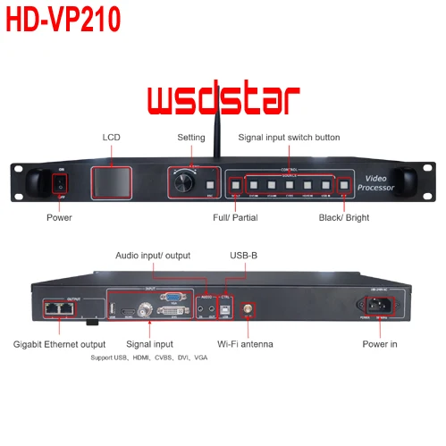 Фото HD-VP210 HD VP210 2-in-1 LED Video Processor Including Synchronization Sending Card Support U Disk Play | Электронные компоненты