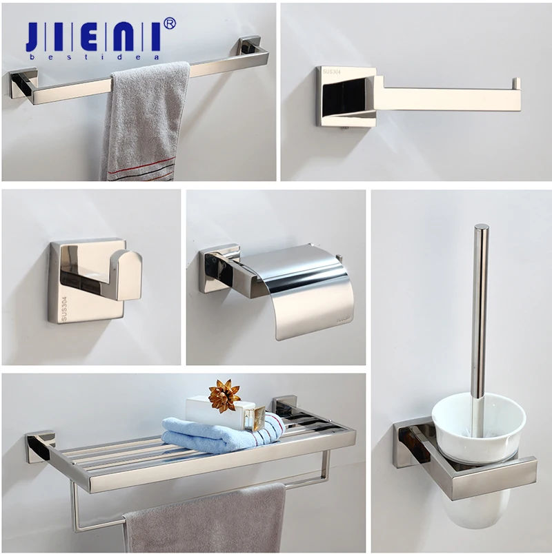 JIENI Chrome Polish Bathroom Hardware Accessories Set 304 Stainless Steel Toilet Paper Toilet Brush Wall Mounted Combo Kit
JIENI Chrome Polish Bathroom Hardware Accessories Set 304 Stainless Steel Toilet Paper Toilet Brush Wall Mounted Combo Kit