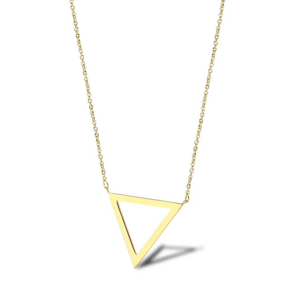 Simple Hollow out Triangular Necklace Titanium Steel Sweater Chain INS Minimalist Style 18K Golden Triangle Symbol Women's Choke
Simple Hollow out Triangular Necklace Titanium Steel Sweater Chain INS Minimalist Style 18K Golden Triangle Symbol Women's Choke
