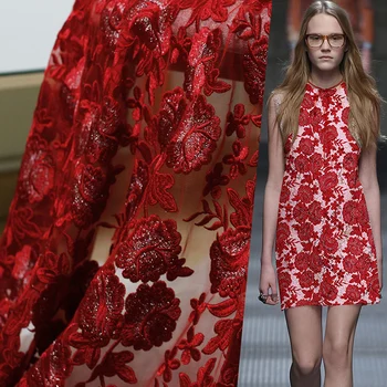 The Cloth Dark Red Gauze Embroidered Lace Fabrics Autumn Dress Garment Materials Sewing Cloth For Tailor Textile Freeshipping 
The Cloth Dark Red Gauze Embroidered Lace Fabrics Autumn Dress Garment Materials Sewing Cloth For Tailor Textile Freeshipping