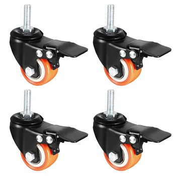 uxcell 4 Pcs 1.5 Inch Swivel Caster Wheels PU 360 Degree Threaded Stem Caster Wheel Orange with Brake M8x25mm 110lb Capacity
uxcell 4 Pcs 1.5 Inch Swivel Caster Wheels PU 360 Degree Threaded Stem Caster Wheel Orange with Brake M8x25mm 110lb Capacity