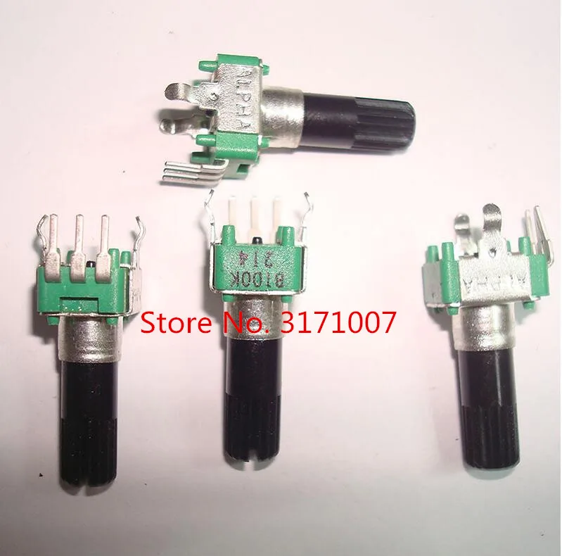 5pcs/lot ALPHA switch 09 type vertical bent foot 5K10K20K50K100K for mixer single potentiometer 
5pcs/lot ALPHA switch 09 type vertical bent foot 5K10K20K50K100K for mixer single potentiometer