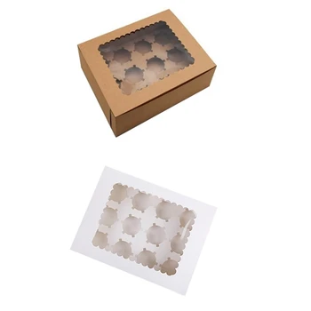 10Pcs Cupcake Box with Window Kraft Paper Boxes Dessert Mousse Box 12 Cup Cake Holders White
10Pcs Cupcake Box with Window Kraft Paper Boxes Dessert Mousse Box 12 Cup Cake Holders White