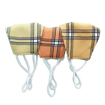 Women Mask Washable Reusable Face & Mouth Cover Breathable Cotton Fabric Plaid Prevent Smog Mask Anti-dust Anti Pollution