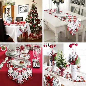 Christmas Embroidered Table Runners Poinsettia Holly Leaf Table Linens for Christmas Decorations 15 x 69 Inch
Christmas Embroidered Table Runners Poinsettia Holly Leaf Table Linens for Christmas Decorations 15 x 69 Inch