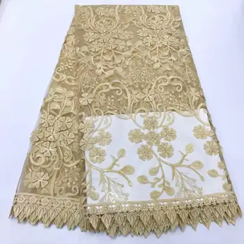 African French Lace Fabric 2019 High Quality Gold 3 d flowers Lace Fabric Nigerian Tulle Mesh Lace Fabrics for Wedding Party
African French Lace Fabric 2019 High Quality Gold 3 d flowers Lace Fabric Nigerian Tulle Mesh Lace Fabrics for Wedding Party