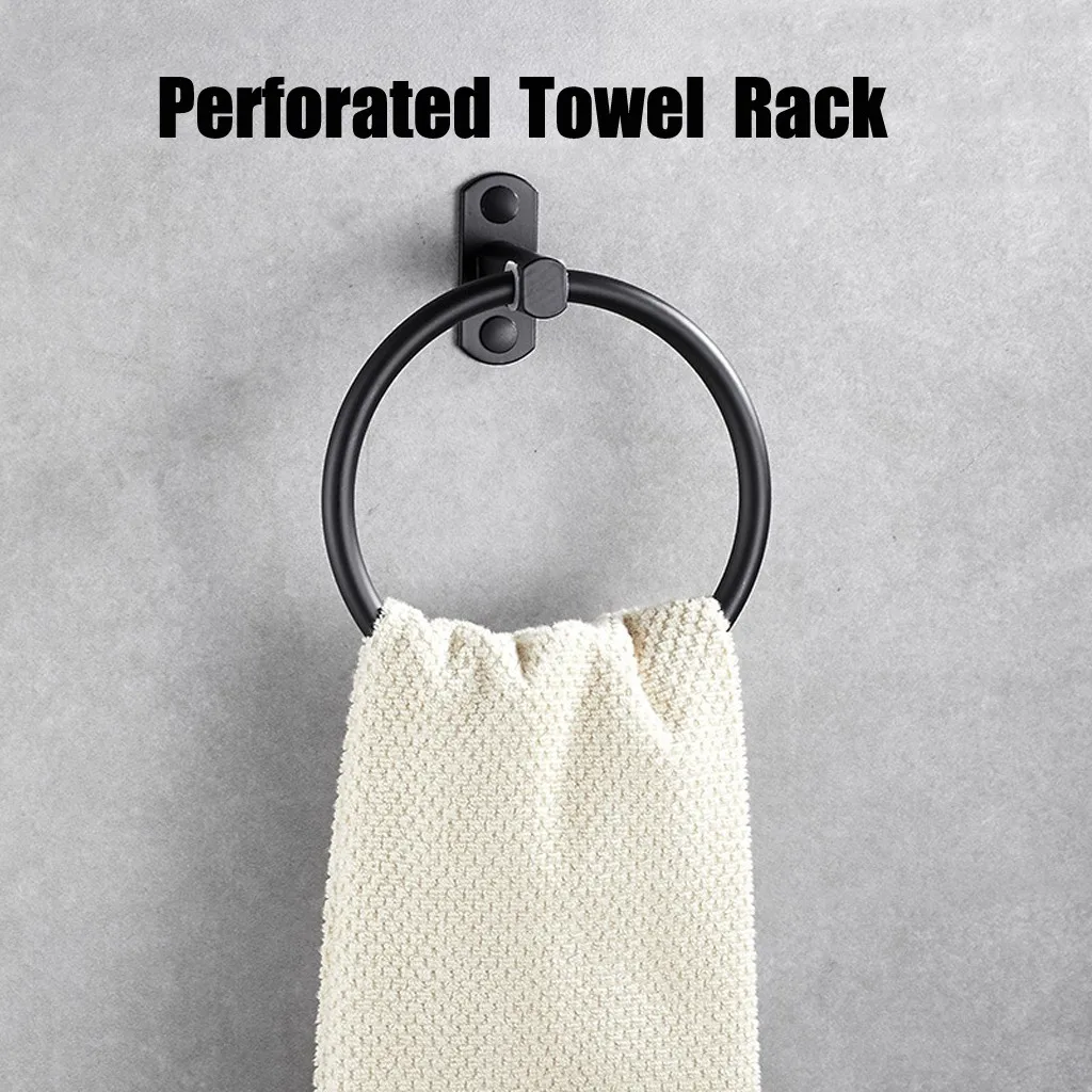 Черное кольцо для полотенец полотенце рук в ванной комнате настенная матовая