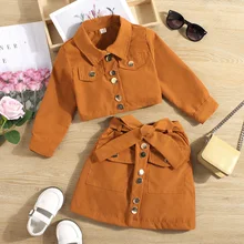 Baby Girl Clothes Set 2022 Spring Autumn New Fashion Solid Long Sleeve Jacket+A-line Bow Skirt 2Pcs Suit 1-6 Years Kids Clothing
Baby Girl Clothes Set 2022 Spring Autumn New Fashion Solid Long Sleeve Jacket+A-line Bow Skirt 2Pcs Suit 1-6 Years Kids Clothing