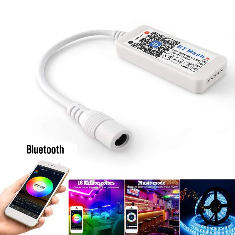LED Controller, Bluetooth Mesh Smart RGBW Controller For LED Strip Lights, More 64 LED Strip Collaborations, Dimmable Colors, Su 
LED Controller, Bluetooth Mesh Smart RGBW Controller For LED Strip Lights, More 64 LED Strip Collaborations, Dimmable Colors, Su