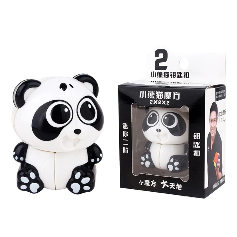 Cute Cartoon Tiger Panda Shaped 2x2x2 Magic Cube Keychain Fun Animals Mini Puzzle Educational Anti Stress Toy for Children | Игрушки и