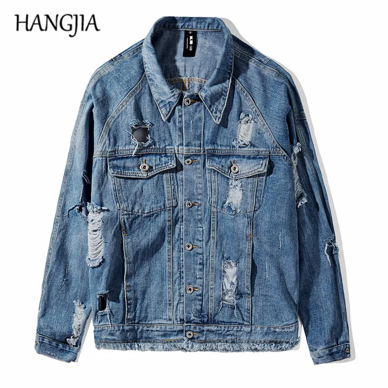 Blue Black Ripped Denim Jacket Men Distressed Denim Jackets with patches Autumn Winter Wash Hole Steampunk Jeans Jacket Male
Blue Black Ripped Denim Jacket Men Distressed Denim Jackets with patches Autumn Winter Wash Hole Steampunk Jeans Jacket Male