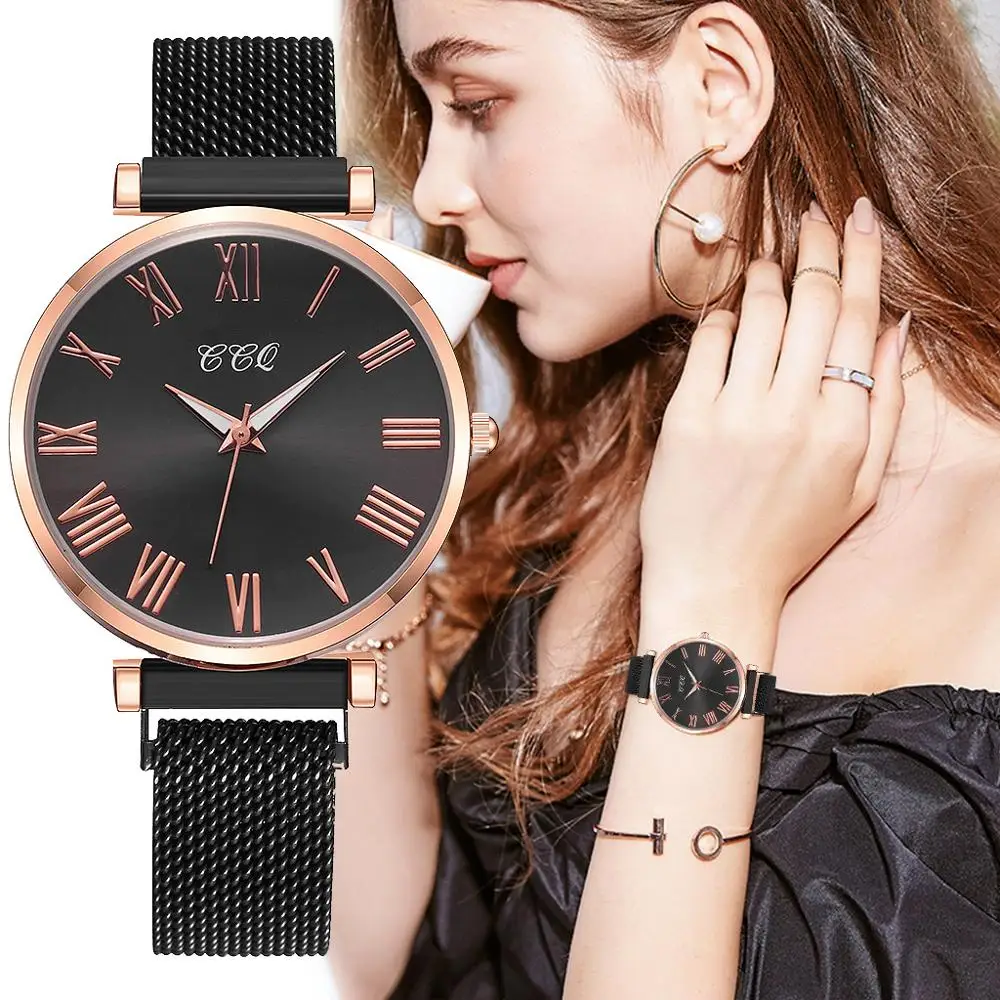 Fashion Women Black Watch Ladies Quartz Dress Wristwatches Luxury Crystal Magnet Waterproof Bracelet Clock relogio feminino 2019
Fashion Women Black Watch Ladies Quartz Dress Wristwatches Luxury Crystal Magnet Waterproof Bracelet Clock relogio feminino 2019