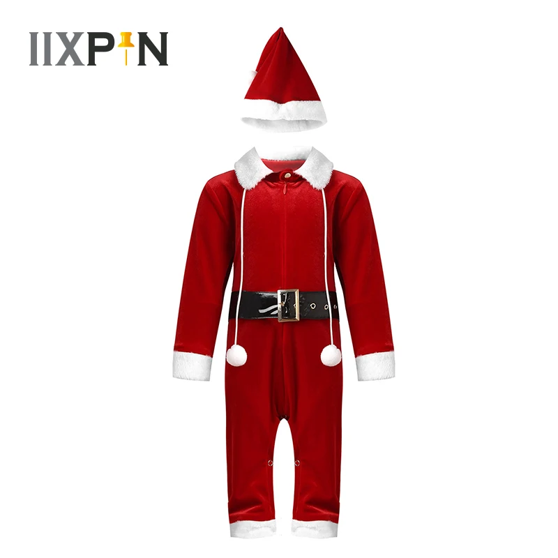Infant Baby Christmas Outfit Boys Girls Long Sleeves Romper Jumpsuit With Hat Set Toddler Santa Claus Xmas Party Cosplay Costume
Infant Baby Christmas Outfit Boys Girls Long Sleeves Romper Jumpsuit With Hat Set Toddler Santa Claus Xmas Party Cosplay Costume