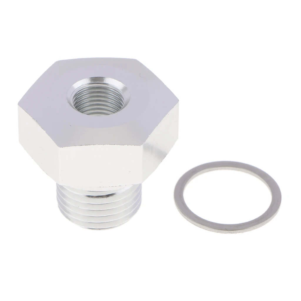 Oil Pressure Sensor Adapter M16X1.5 to 1/8 NPT Turbo Feed Port Gauge Adapter with Gasket,Sliver Oil Pressure Sensor Adapter M16X1.5 to 1/8 NPT Turbo Feed Port Gauge Adapter with Gasket,Sliver
