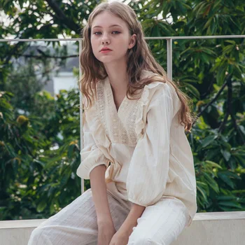 Pajamas Women Spring and Autumn Pure Cotton Sexy Ladies Suit Korean Version of Home Service Long-sleeved Pajamas Ladies Lingerie
Pajamas Women Spring and Autumn Pure Cotton Sexy Ladies Suit Korean Version of Home Service Long-sleeved Pajamas Ladies Lingerie