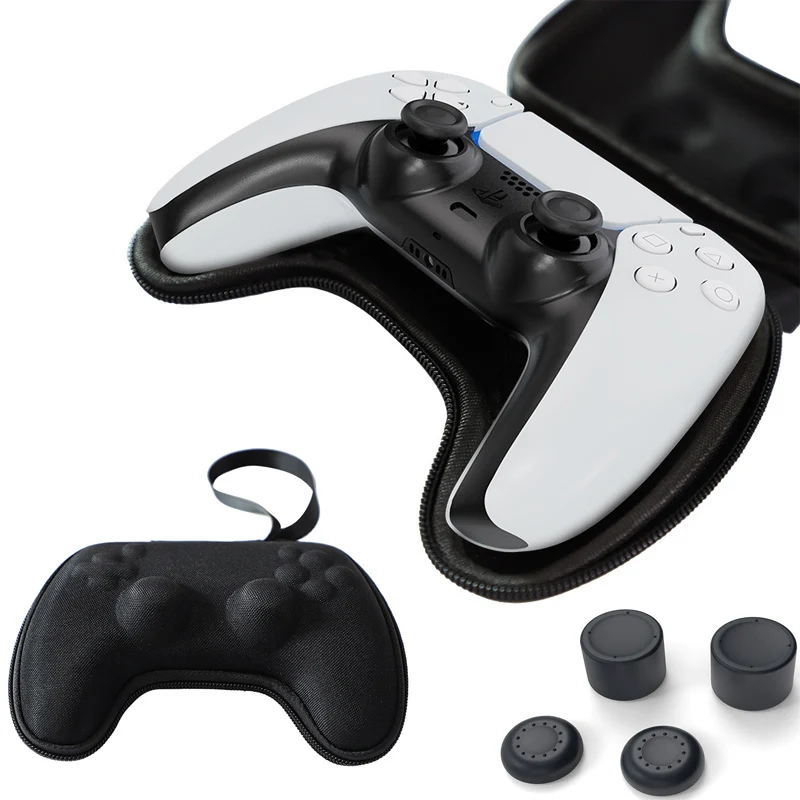 Strap Bag Controller Storage Case For Playstation 5 PS5 Gamepad Protective Shockproof Shell Guard Cover w/ Thumstick caps
Strap Bag Controller Storage Case For Playstation 5 PS5 Gamepad Protective Shockproof Shell Guard Cover w/ Thumstick caps