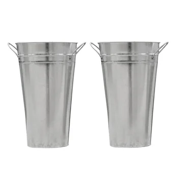 2 Pcs Flower Galvanized Metal Tin Decorative Plant French Baskets Pots Vases for Party
2 Pcs Flower Galvanized Metal Tin Decorative Plant French Baskets Pots Vases for Party