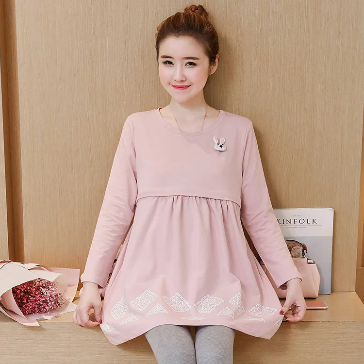 Maternity Clothes 2019 Autumn New Style Korean-style Printed Loose-Fit Slimming Mid-length Pregnant Women Nursing Dress 
Maternity Clothes 2019 Autumn New Style Korean-style Printed Loose-Fit Slimming Mid-length Pregnant Women Nursing Dress