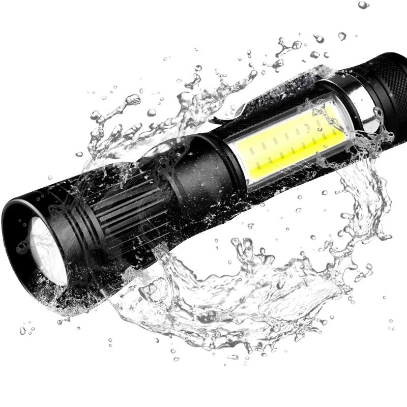 T6/L8 Torch powerful flashlight LED rechargeable flashlights lantern 18650 COB Dual Light USB Zoomable Flashlight
T6/L8 Torch powerful flashlight LED rechargeable flashlights lantern 18650 COB Dual Light USB Zoomable Flashlight