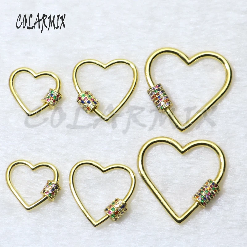 6Pcs Heart shape Buckle colorful zircon clasp jewelry Accessories for jewelry making Mix color necklace pendant gift for lady
6Pcs Heart shape Buckle colorful zircon clasp jewelry Accessories for jewelry making Mix color necklace pendant gift for lady