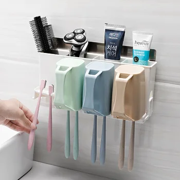 Four Cups Toothbrush Holder Wall Mount Storage Rack Wall Mount Shelf Plastic Holder For Home Bathroom Accessories
Four Cups Toothbrush Holder Wall Mount Storage Rack Wall Mount Shelf Plastic Holder For Home Bathroom Accessories