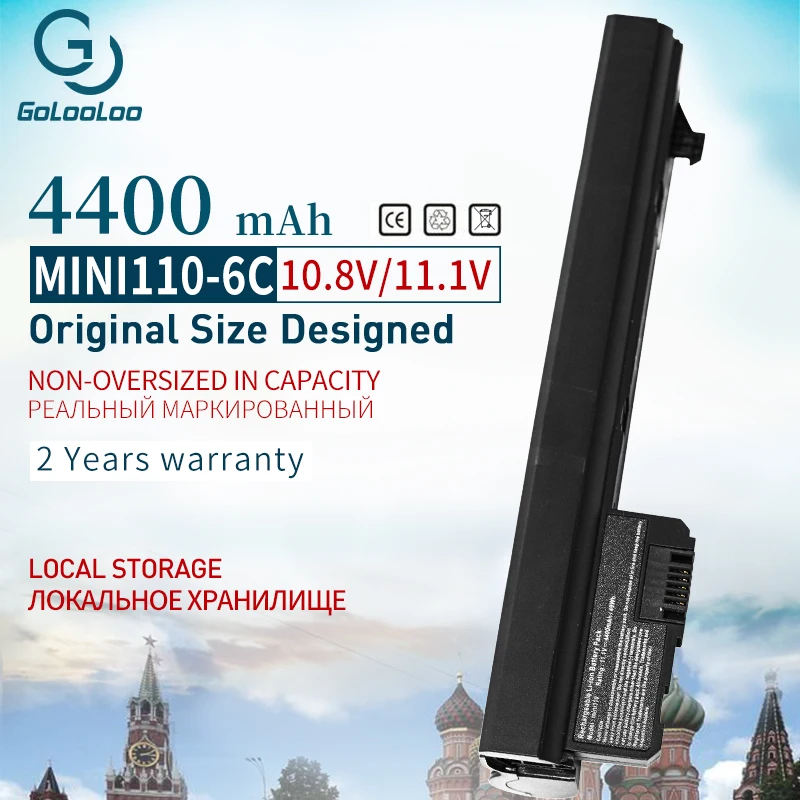 Аккумулятор для ноутбука 4400 мАч Compaq Mini 102 mini CQ10 110c CQ10-100 Hp 110 mini110 mini110-1000 537626-001 HSTNN-CB0C