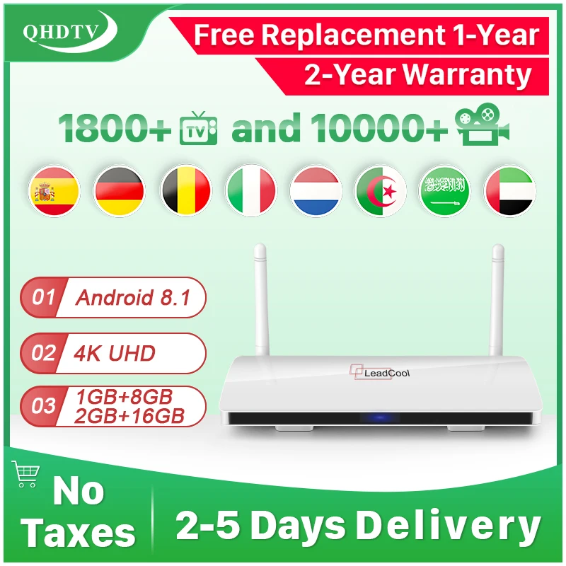 Leadcool 4k TV Box Android Smart IPTV Spain M3U italia Germany Protugal IPTV Belgium Nederland 4k Morocco IP TV NO APP include
Leadcool 4k TV Box Android Smart IPTV Spain M3U italia Germany Protugal IPTV Belgium Nederland 4k Morocco IP TV NO APP include