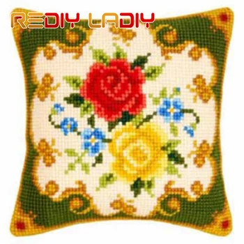 Cross Stitch Cushion Lily with Roses Make Your Own Pillow Chunky Cross Stitch Kits Pre-Printed Canvas Acrylic Yarn Pillow Case
Cross Stitch Cushion Lily with Roses Make Your Own Pillow Chunky Cross Stitch Kits Pre-Printed Canvas Acrylic Yarn Pillow Case