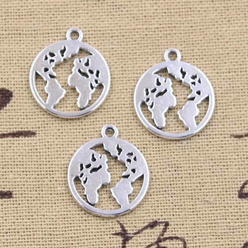 12pcs Charms Earth World Map 21x18mm Antique Silver Color Pendants Making DIY Handmade Tibetan Finding Jewelry
12pcs Charms Earth World Map 21x18mm Antique Silver Color Pendants Making DIY Handmade Tibetan Finding Jewelry