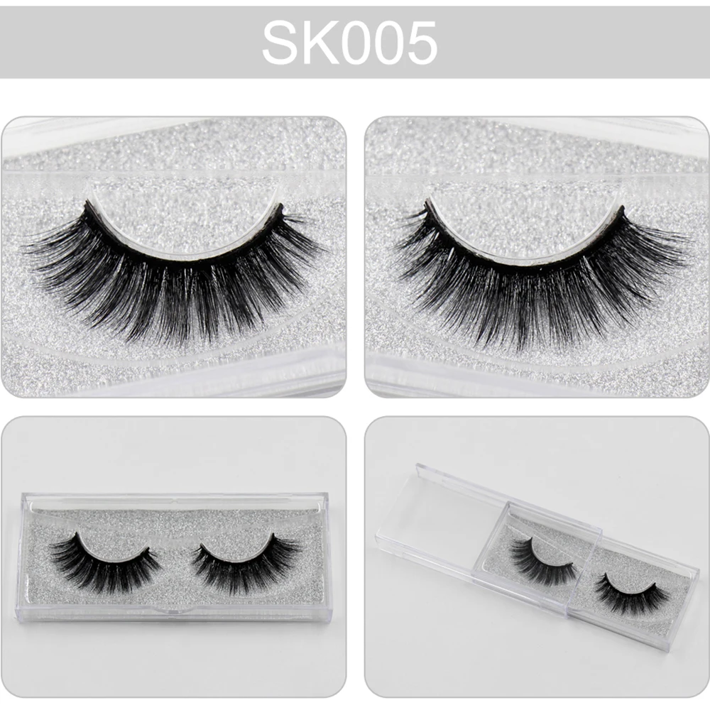 

SOQOZ 3D Silk False Eyelashes Thick Crisscross Faux Mink 3D Lashes Reusable Vegan Volume Fluffy Eyelashes Unique Design SK005