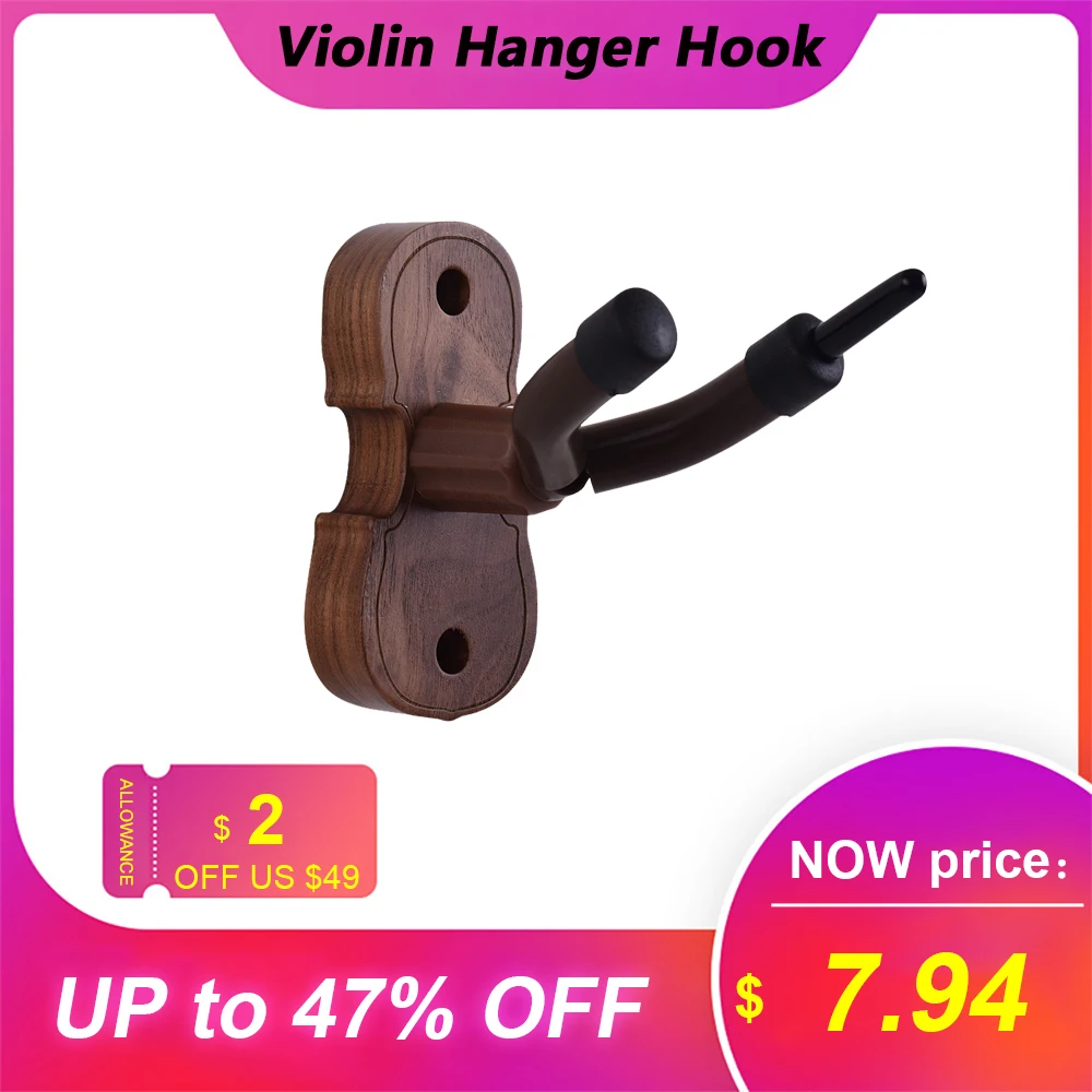 Wall Mount Violin Fiddle Viola Hanger Hook Keeper with Bow Holder Rubber Cushion Wood Base
Wall Mount Violin Fiddle Viola Hanger Hook Keeper with Bow Holder Rubber Cushion Wood Base