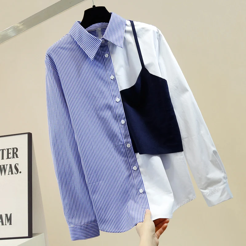 2020 Spring Blouse Woman Striped Panel Knit Color Block Shirt Women's Loose-Fit Long-Sleeve Retro Blouses and Tops Blusas Mujer
2020 Spring Blouse Woman Striped Panel Knit Color Block Shirt Women's Loose-Fit Long-Sleeve Retro Blouses and Tops Blusas Mujer
