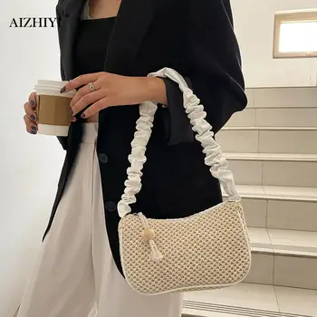 Fashion Straw Woven Handbag Totes Portable Women Pleated Beach Holiday Knit Underarm Shoulder Bags
Fashion Straw Woven Handbag Totes Portable Women Pleated Beach Holiday Knit Underarm Shoulder Bags