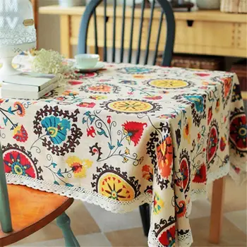 Retro Sunflower Pattern Lace Cotton Linen Fabric Tablecloth Table Cover Decor tablecloth features ethnic style sunflower design
Retro Sunflower Pattern Lace Cotton Linen Fabric Tablecloth Table Cover Decor tablecloth features ethnic style sunflower design